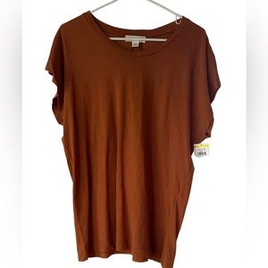 Treasure & Bond Washed Sleeveless CrewNeck Tee Size Small Orange/Rust NWT